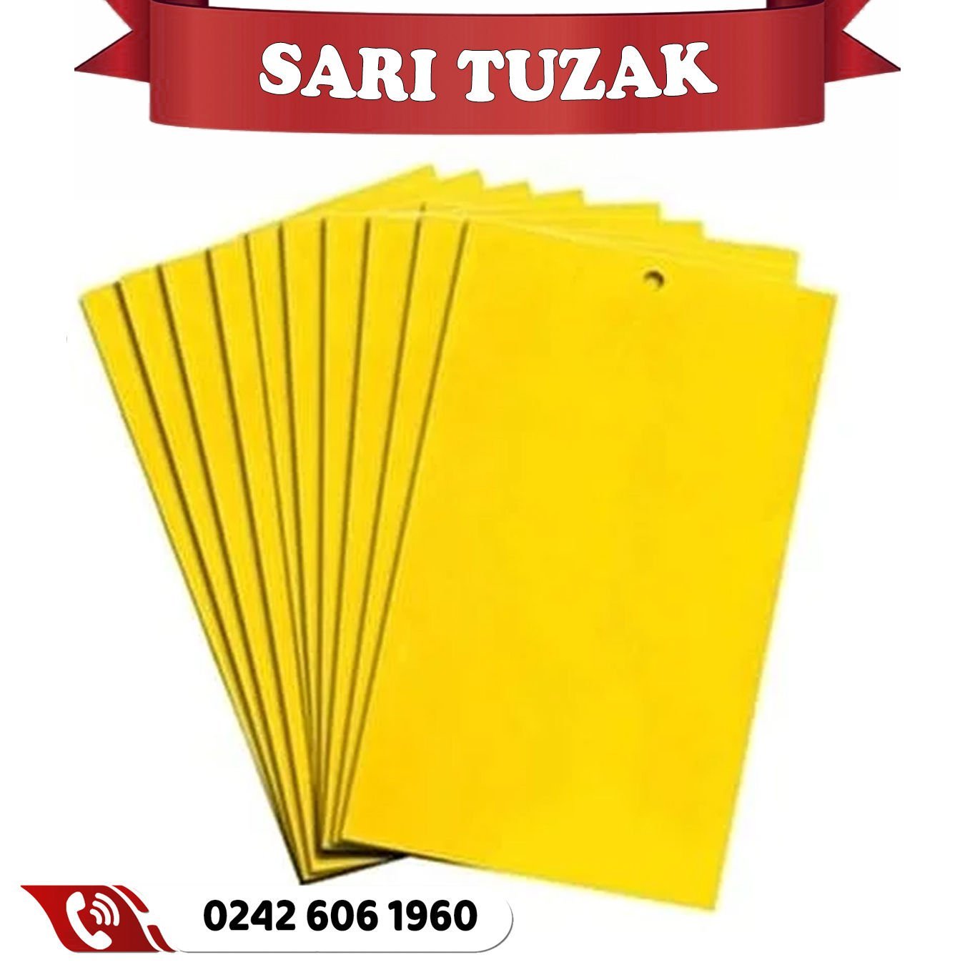 Sarı Yapışkanlı Kart Tuzak 10 Adet 25 x 10 cm